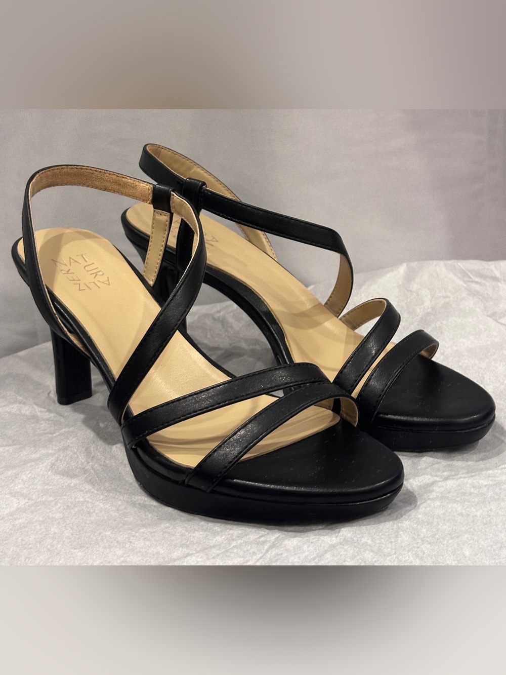 Naturalizer Black Strappy Heeled Sandals